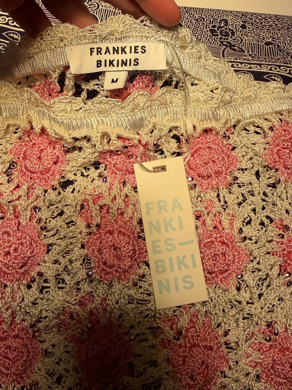 Frankie's Bikinis Hendrix Crochet Fringe Mini Skirt NWT size M